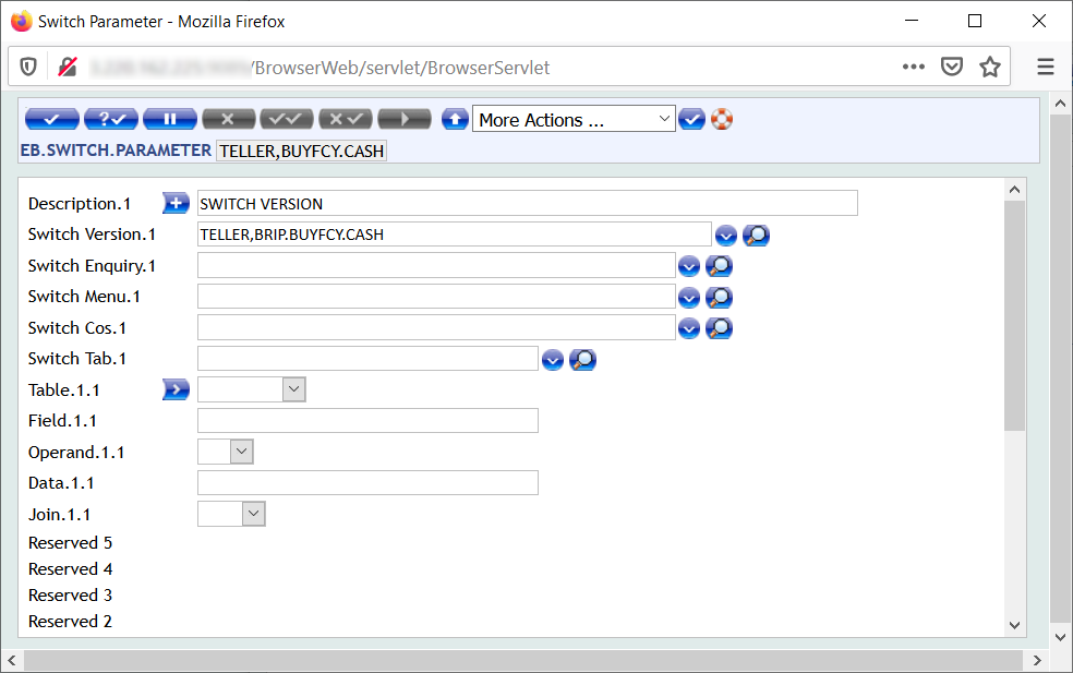 EB.SWITCH.PARAMETER T24 application to Change Versions or Enquiries